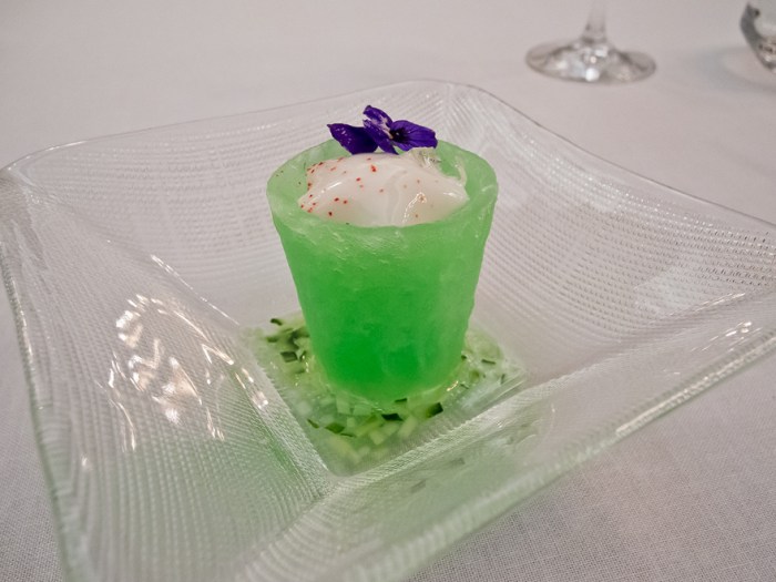 Hendrick's gin tonic with cucumber and rose petals